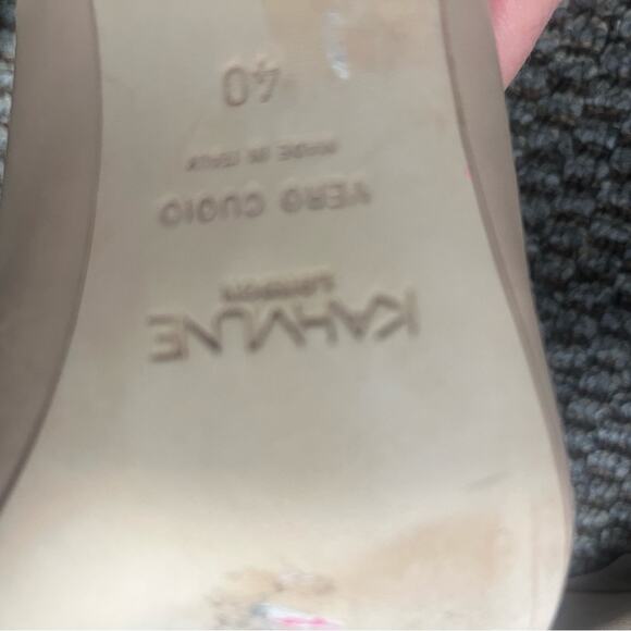 Kahmune Nude Becky Napa Leather Classic 70mm Pointed Toe Comfort Pump New 40 - Picture 9 of 9